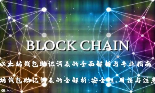 关于以太坊钱包助记词表的全面解析与专业指南
以太坊钱包助记词表的全解析:安全性、用法与注意事项